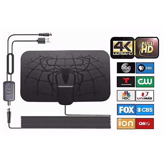 Digital HD TV Antennas for Free Channels, TV Antenna for Smart TV Indoor/Outdoor, 980+ Miles Range Amplified Antenna for Local Channels, Support 4K 1080P VHF UHF All Old TVs, 9.8FT Cable