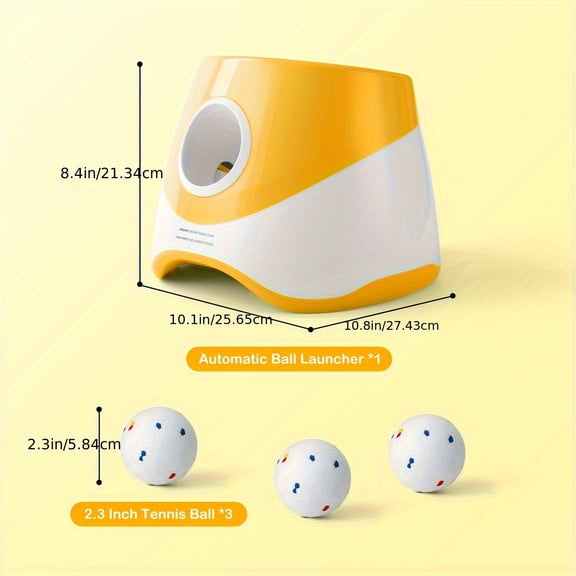 2025 Upgraded Automatic Dog Ball Launcher, 3-Speed Adjustable, Indoor/Outdoor Shooting Machine for Puppies & Dogs, Training & Play
