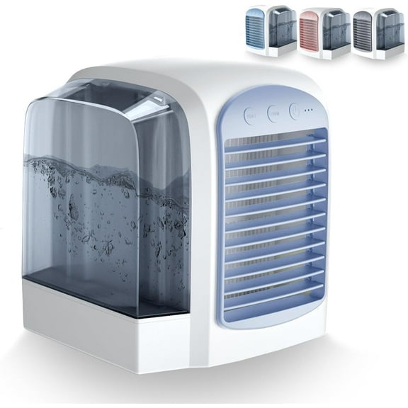 2025 Upgraded Breeze Box Air Conditioner - 4-in-1 Portable AC with Dynamic Ice Mist Technology, 3 Speeds, 380ml Tank, Ultra-Quiet for Bedroom, Office, Home, Travel