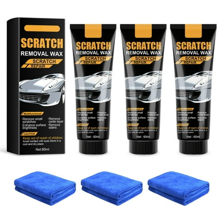 2025 Upgraded Car Scratch Removal Wax, Scratch Remover for Vehicles Deep Scratches, Car Scratch Remover Kit with Sponge for Car Paint Polishing & Repair