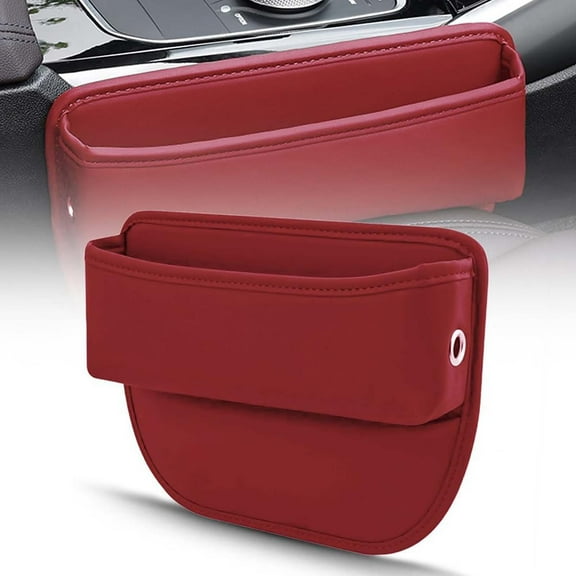 2025 Upgraded Car Seat Gap Filler Organizer Leather Storage Box Elastic Sponge Multiple Compartments for Sunglasses Keys Phone Universal Fit Car SUV Truck