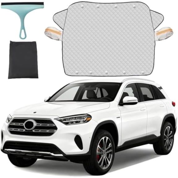 2025 Upgraded Car Windshield Magnetic Snow Cover, 4-Layer Magnetic Windshield Cover for Car, Magnetic Snow Protector for Cars Wind Shield for Winter Weather Protection (SUV, Standard)