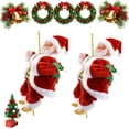 thumbnail image 1 of 2025 Upgraded Climbing Santa with Music,Santa Claus Musical Climbing Rope Animated Electric Santa Claus on Rope, Musical Christmas Tree Ornament, Battery Operated Holiday Decoration Gift(2PC), 1 of 5