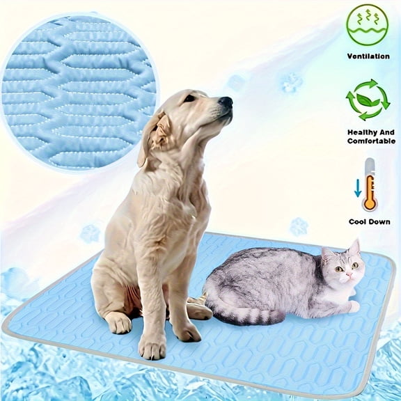 2025 Upgraded Cool Summer Pet Cooling Bed - Breathable and Sweat-Absorbing Polyester Fabric, Lightweight and Portable, Intensive Cooling Touch Technology, Suitable for Small/Medium/Large Dogs and Cats