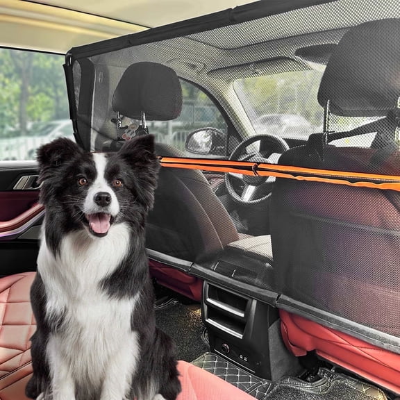 Upgraded Dogs Car Barrier Wide 50", Dog Barrier Made of High Density Nylon & PVC for Anti-Scratch by Pet Dogs, Car Dog Barrier with One-Piece Design for Easy Installation for Cars, Trucks and SUV