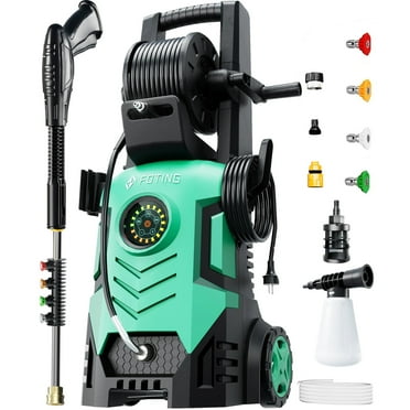 2025 Upgraded Electric Pressure Washer, 5000 PSI 3.3 GPM Touch Screen Adjustable 8 Level; 4 Quick Connect Nozzles, Inlet Hose & Filter& Foam Cannon for Cars/Fences/Driveways/Home Cleaning