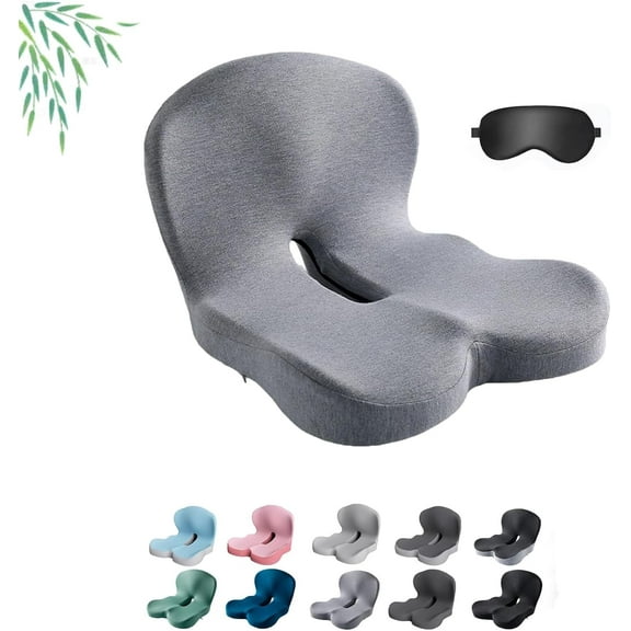 2025 Upgraded Ergonomic Memory Foam Seat Cushion for Car, Glamvidas Car Seat Support, Glamvidas Back Support Memory Foam Seat Cushion for Office Chair for Tailbone Pain Relief (C)