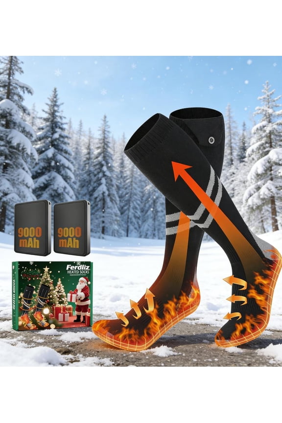 2025 Upgraded Heated Socks for Men & Women - 6000mAh Rechargeable, 4-Level Heating Foot Warmers, Machine Washable Thermal Socks, Ideal for Hunting, Camping, Skiing
