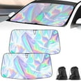 thumbnail image 1 of 2025 Upgraded Laser Reflective Windshield Sunshade, Laser Car Windshield Sun Shade, Retractable Thickened UV-Blocking Sun Shade Reflector, Foldable Sunshades with Storage Bags (L: 57.1 * 31.5 in*1), 1 of 10