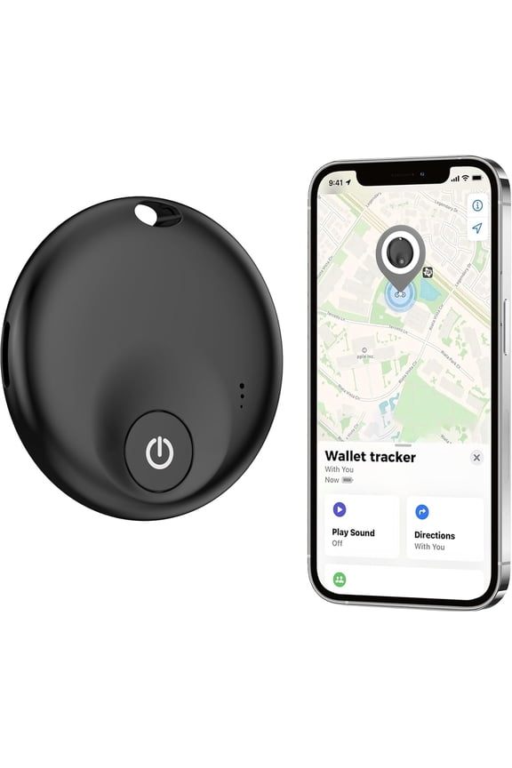 2025 Upgraded MFi Certified Air  Tag for  Find My (iOS Only), Bluetooth5.3 Findmy  for Luggage/ Finder/Bags,Wallet/Suitcase,Replaceable ,120dB Sound(Black)