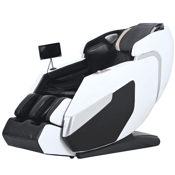 2025 Upgraded Massage Chair Full Body Zero Gravity 4D SL Track Yoga Stretching, AI Voice, White