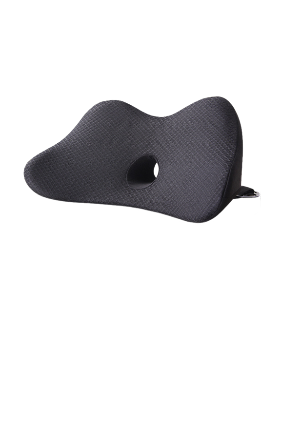 ‌2025 Upgraded Memory Foam Lumbar Pillow, Dual-Purpose for Car & Office, Sciatica Relief, Adjustable Lower Back Support, Breathable Design - Premium Black