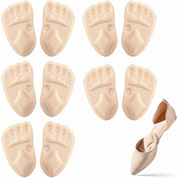 2025 Upgraded Metatarsal Pads Women, Shoe Inserts for Women, Ball of Foot Cushions Relief and Comfort, One Size Fits Any (Beige, 3 Pairs)