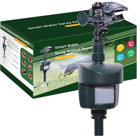 2025 Upgraded Motion Sensor Sprinkler with Adjustable Head, Water Spray for Lawn and Garden. Day and Night Mode can be Selected