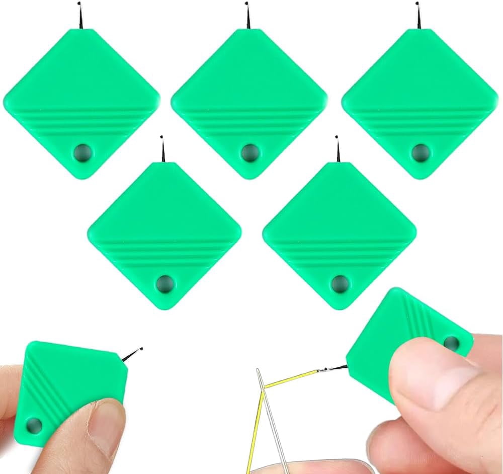2025 Upgraded Needle Threaders, Sewing Machine Needle Threader, Needle Threaders for Hand Sewing, Embroidery Floss, Yarn, Quickly and Easily Threads Needles Tools (green-5pcs)