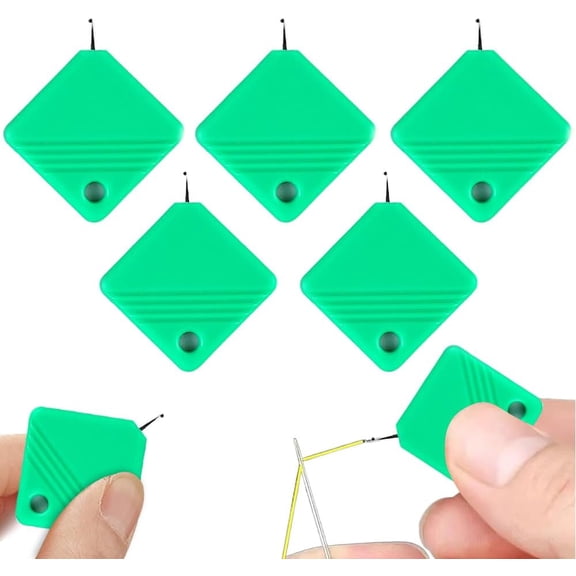 2025 Upgraded Needle Threaders, Sewing Machine Needle Threader, Needle Threaders for Hand Sewing, Embroidery Floss, Yarn, Quickly and Easily Threads Needles Tools (green-5pcs)