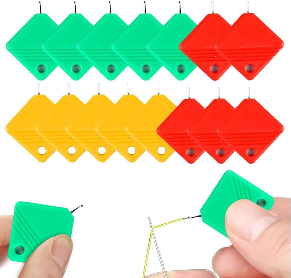 2025 Upgraded Needle Threaders, Sewing Machine Needle Threader, Needle Threaders for Hand Sewing, Embroidery Floss, Yarn, Quickly and Easily Threads Needles Tools (multicolor-15pcs)
