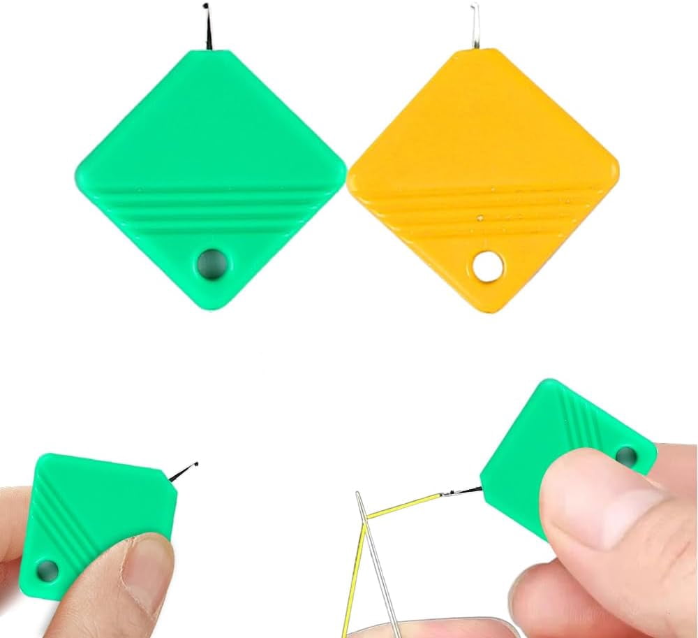 2025 Upgraded Needle Threaders, Sewing Machine Needle Threader, Needle Threaders for Hand Sewing, Embroidery Floss, Yarn, Quickly and Easily Threads Needles Tools (green-2pcs)