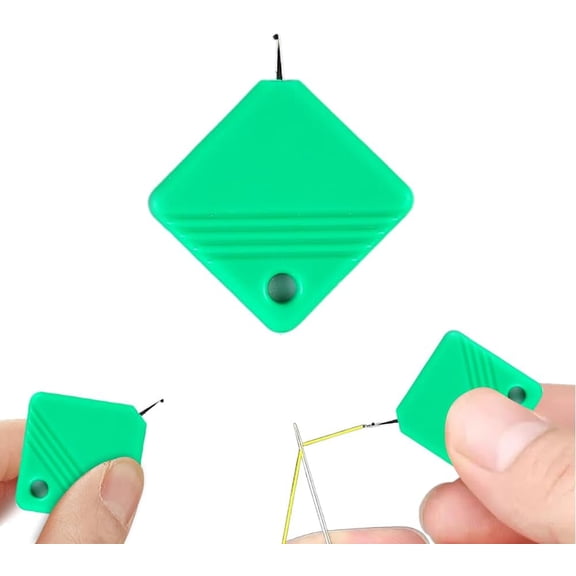 2025 Upgraded Needle Threaders, Sewing Machine Threader, Threaders for Hand Sewing, Embroidery Floss, Yarn, Quickly and Easily Threads Needles Tools (Green) green