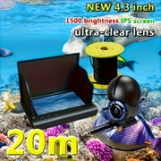 2025 Upgraded Portable 4.3" HD Underwater Fishing Camera – 1500 Nit IPS Screen, Night Vision, ABS Durable Body, Fish & Bait Detector for Ice Fishing, Kayak & Marine Observation