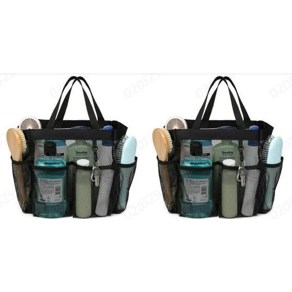 2025 Upgraded Shower Caddy Organizer - Durable Mesh Bathroom Tote with 8 Pockets - College Dorm Essentials Carrier for Guys/Girls - Beach, Camping & Gym Must-Have