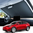 thumbnail image 1 of 2025 Upgraded Tesla Model 3 Highland Sunshade Windshield [Tailored Fit, 99% Sun Protection] Foldable and Easy-Use Sunshade Accessories with Storage Bag Fit Model 3 2016-2025, Silver Coating, 1 of 10