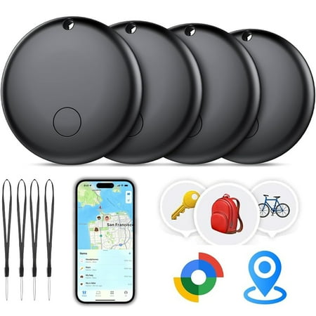 2025 Upgraded Tracker Tag 4 Packs Bluetooth Tracker, Smart Tag Locator Tracking Device (iOS Only), Item Locator for Keys Finder, Luggage Tracker, Bags Wallets Pets Tracking