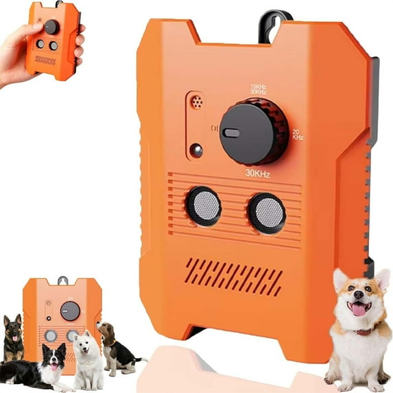 2025 Upgraded Ultrasonic Anti Barking Device, Dog Bark Control Device with 3 Modes for Indoor Outdoor Use, 50FT Range, Safe for Small Medium Large Dogs, Orange