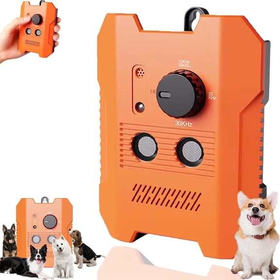 2025 Upgraded Ultrasonic Anti Barking Device, Dog Bark Control Device with 3 Modes for Indoor Outdoor Use, 50FT Range, Safe for Small Medium Large Dogs, Orange