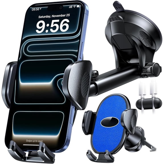 [2025 Upgraded Universal  Phone Holder Mount?360?Rotatable &  Suction?  Phone  Dashboard Windshield Phone Holder Dash Vent Stand for  17 16    ,  Blue