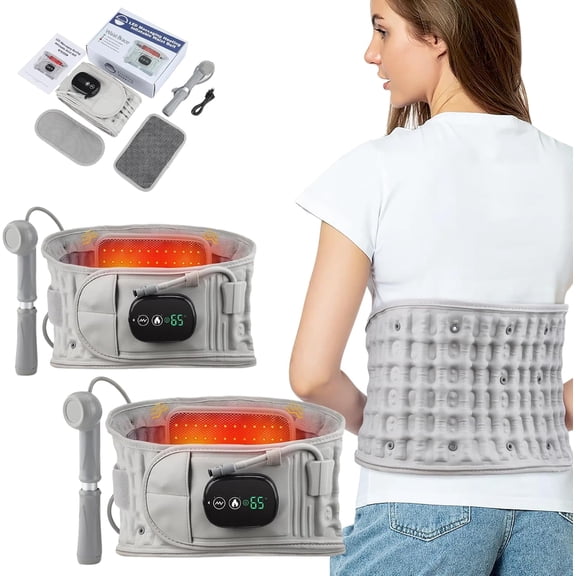 2025 Upgraded Version 3-in-1 Sciatica BeltDecompression Back Belt with Red Light Heating and Massage, Back Reliever, Inflatable Back Brace for Spinal Lumbar Woman Men Heating Pad (2)
