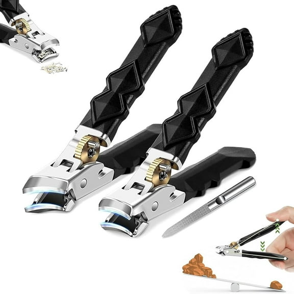 2025 Upgraded Zoerely Clippers 180 Wide-Mouth Bite, Splash-Proof Nail Clippers Set, Double Configuration of Oblique and Flat Mouth, for Thick Nails