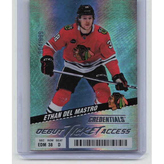 2025 Upper Deck Credentials Debut Ticket Access Ethan Del Mastro #135 /999 Rookie