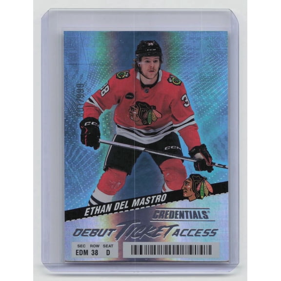 2025 Upper Deck Credentials Debut Ticket Access Ethan Del Mastro #135 /999 Rookie