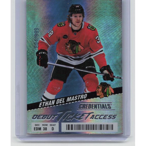 2025 Upper Deck Credentials Debut Ticket Access Ethan Del Mastro Rookie #135 604/999