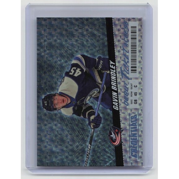 2025 Upper Deck Credentials Debut Ticket Access Horizontal Rookie Gavin Brindley #138 Columbus Blue Jackets Hockey Card