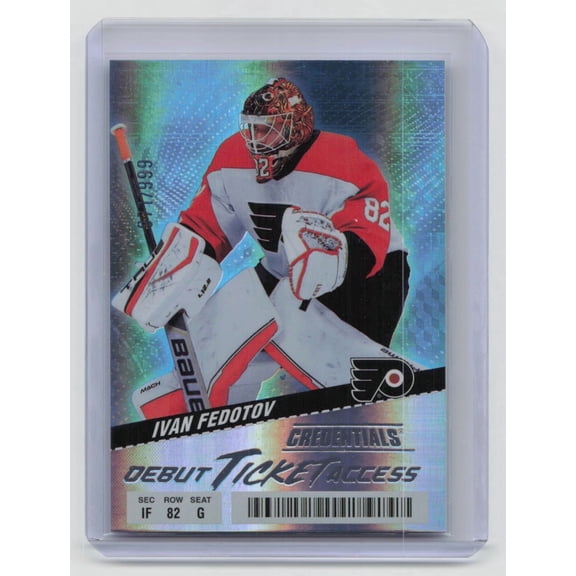 2025 Upper Deck Credentials Debut Ticket Access Ivan Fedotov Philadelphia Flyers RC #140 971/999 Hockey Card