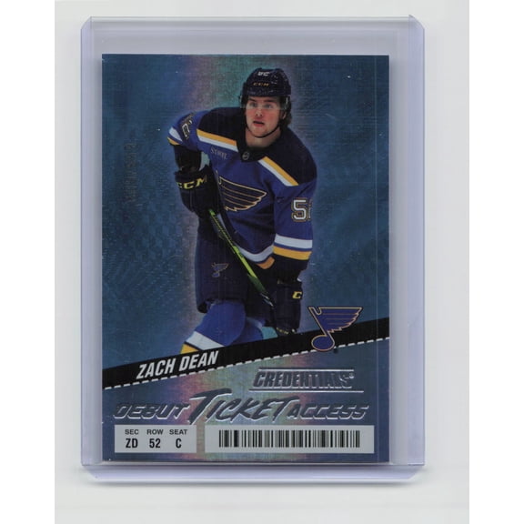 2025 Upper Deck Credentials Debut Ticket Access Zach Dean St. Louis Blues RC #139 809/999 Hockey Card