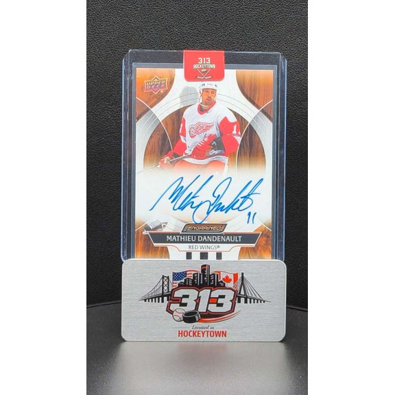 2025 Upper Deck Engrained Icons Hockey Autographed CA-LT Mathieu Dandenault Red Wings