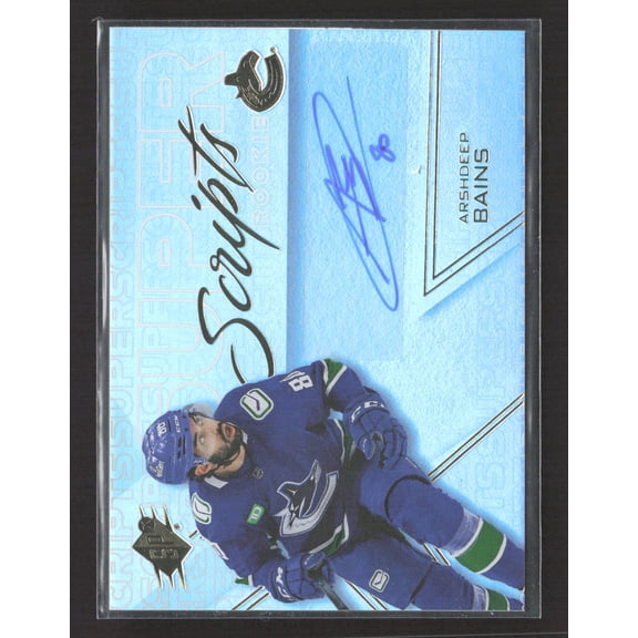 2025 Upper Deck SPx Super Scripts Rookie Auto Arshdeep Bains SSR-AB NHL Vancouver Canucks