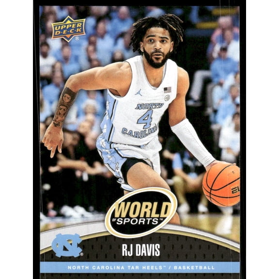 2025 Upper Deck World Sports RJ Davis #26 North Carolina Tar Heels Basketball Card