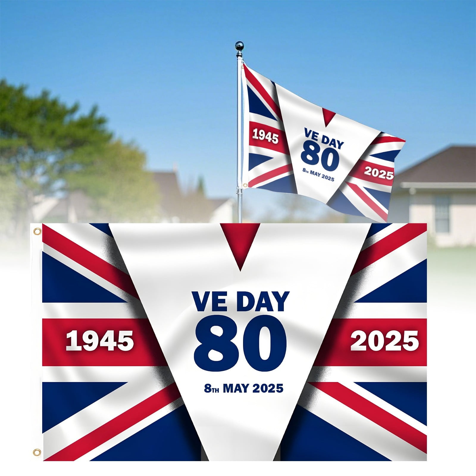 2025 VE Day 80th Anniversary Flag 3x5 Ft Outdoor Indoor Decorations 2025 VE Day 80th Anniversary Flag 3x5 Ft Outdoor Indoor Decorations Gifts Memorabilia Celebrate 80 Years Victory Europe Durable Weatherproof Design 9bbf120e 4004 49be 83aa A3af1c09eff3.ca464f17f0f77eebf79b11e6644d062f