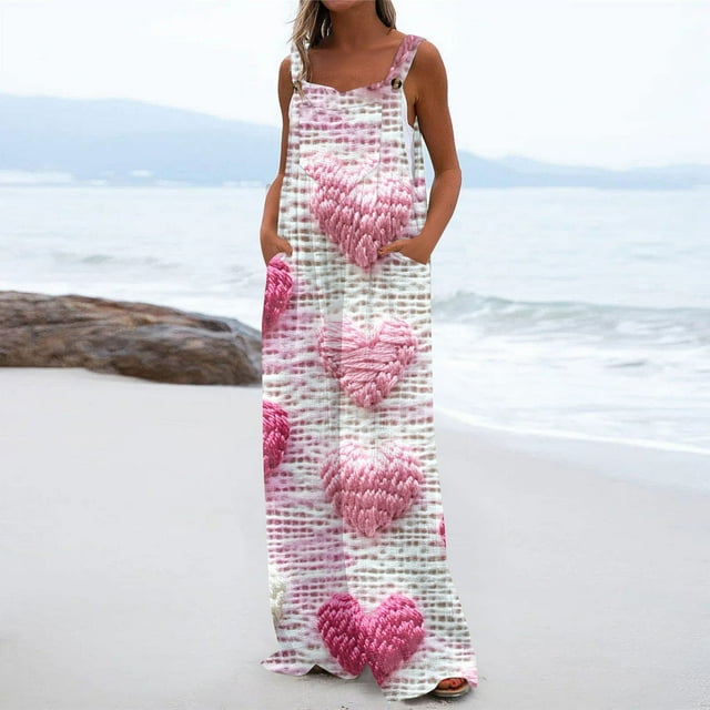 2025 Valentine's Day Girls Jumpsuits, Women's Fashionable Casual Loose