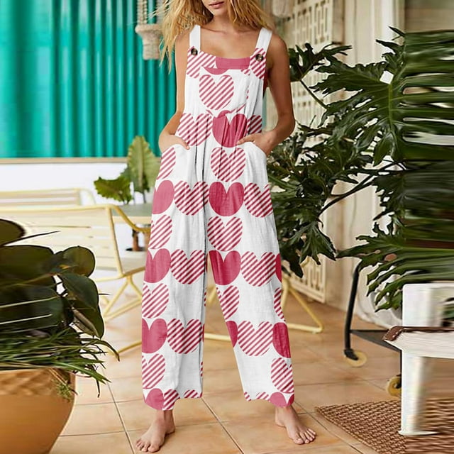 2025 Valentine's Day Girls Overalls, Womens Fleece Overalls Onepiece