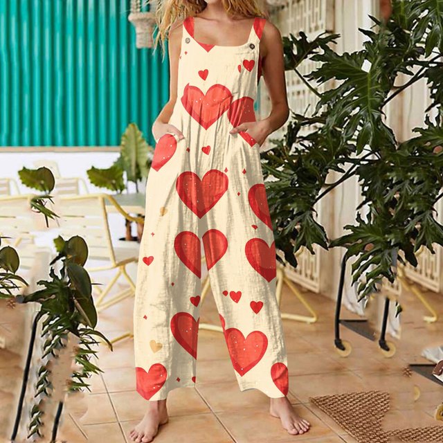 2025 Valentine's Day Jumpsuits for Girls, Women's Jumpsuit Valentine's