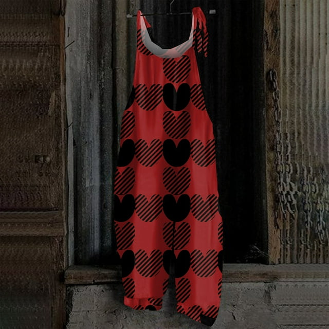 2025 Valentine's Day Overalls for Girlls, Womens Fleece Overalls One
