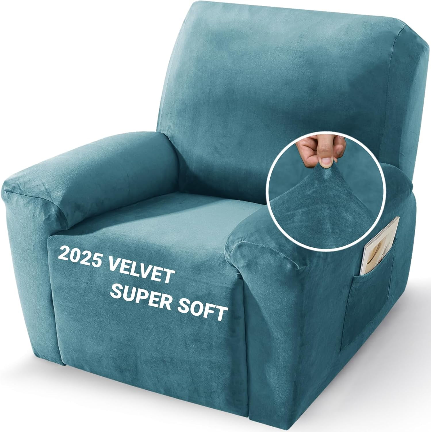 2025 Velvet Oversized Recliner Cover 3-Piece, Luxury Plush Recliner ...
