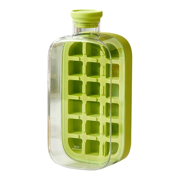 2025 Vertical Ice Cube Tray Water Bottle - Easy Press Release Silicone Ice Mold with Storage Bin, 2-in-1 Touchless Ice Maker for , Tea & Cold Drinks