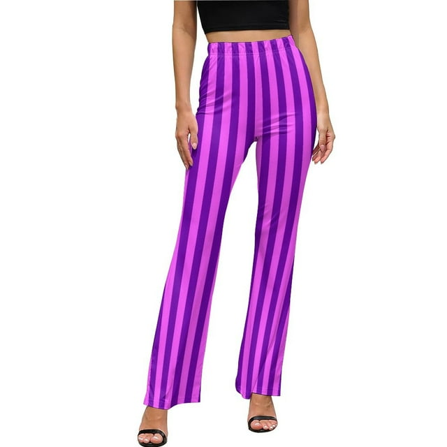 2025 Vertical Striped Pants High Waisted Red and Black Print Street Style Flare Pants Summer Office Graphic Oversize Trousers