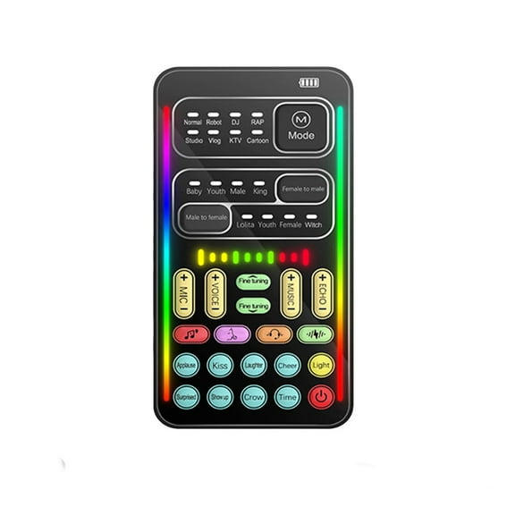 2025 Voice Changer Modulator Set Portable Mini Sound Card for Live Streaming Short Video Broadcast and Computer Gaming